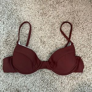Burgundy Wired Bikini Top XS